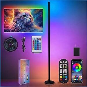 LED Corner Lamp – Bonus RGB TV Backlight – RGBIC Corner Floor Lamp 16M+ Colors